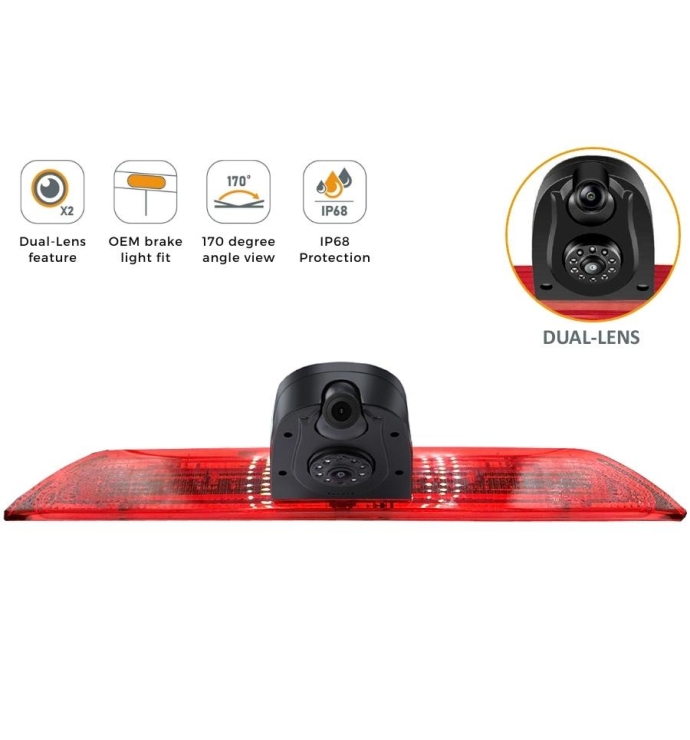 InCarTec | Ford Transit (2014-2019) DUAL LENS High Level brake light rear view camera (NTSC) ( CVC-FOR-01-DUAL )