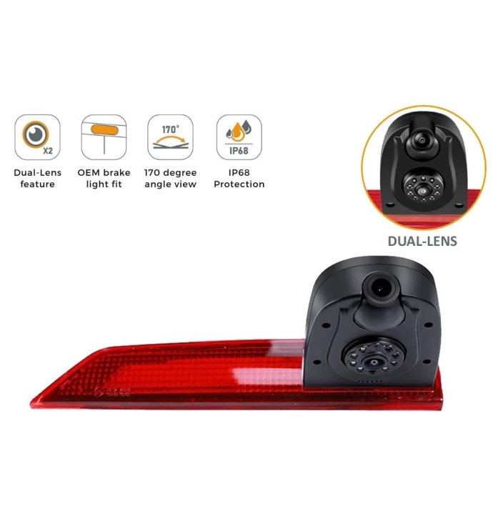 InCarTec | Ford Transit Custom (2016 Onwards) DUAL LENS High Level brake light rear view camera (LED BULB) ( CVC-FOR-03-DUAL )
