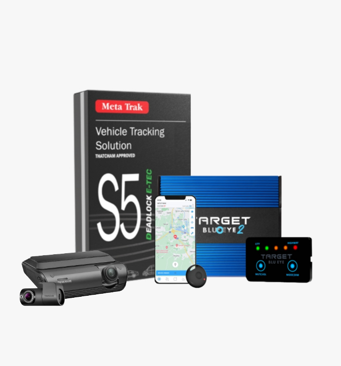 Meta Trak S5 Deadlock E-TEC, Thinkware ARC700 2 CH Hardwire and Target Blu Eye 2 (LCD Version)