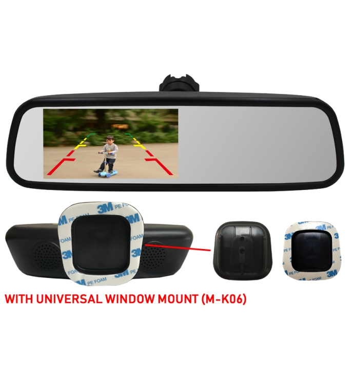 InCarTec | 4.5 inch Rear view mirror monitor (Universal Window Mount) ( M-4318-U )