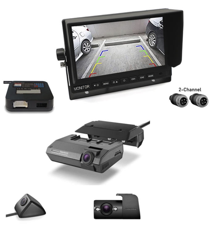 Thinkware | Dash Cam F790 Commercial Package 2 WithInCarTech 7 inch Rear View Camera Monitor/Screen (4 PIN Connection)