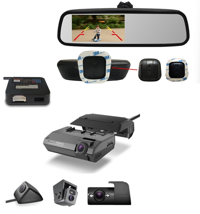 Thinkware | Dash Cam F790 Commercial Package 3 With InCarTech 4.5 inch Rear view mirror monitor (Universal Window Mount)