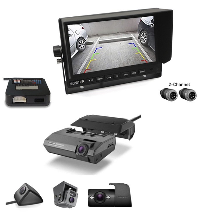 Thinkware | Dash Cam F790 Commercial Package 3 With InCarTech 7 inch Rear View Camera Monitor/Screen (4 PIN Connection)