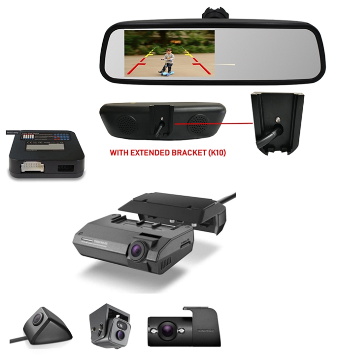 Thinkware | Dash Cam F790 Commercial Package 3 With InCarTech 4.5 inch Rear view mirror monitor (With extended K10 Bracket)